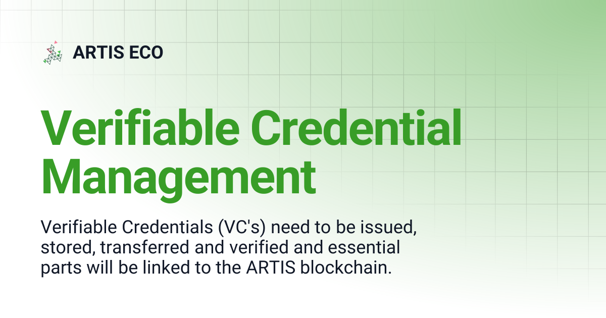 Verifiable Credential Management | ARTIS ECO